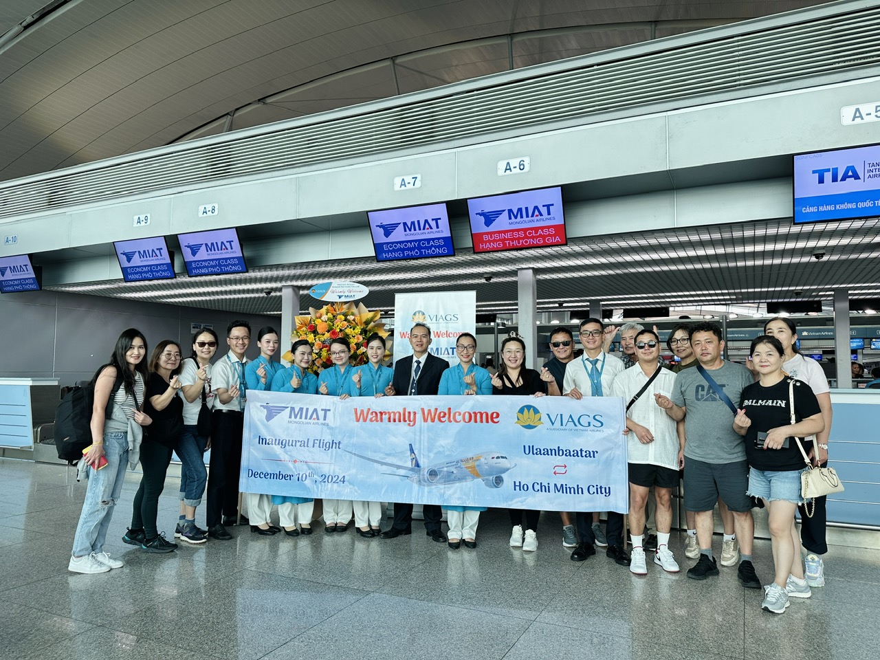 VIAGS WELCOMES THE FIRST FLIGHT OF MIAT MONGOLIAN AIRLINES FROM ULAANBAATAR TO HO CHI MINH CITY